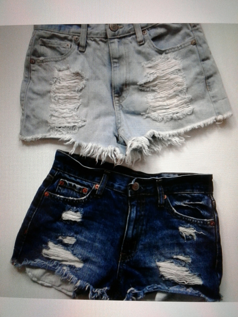 Jean Shorts...bundleAeropostale Distressed Denim Shorts - Light Blue & Dark Blue